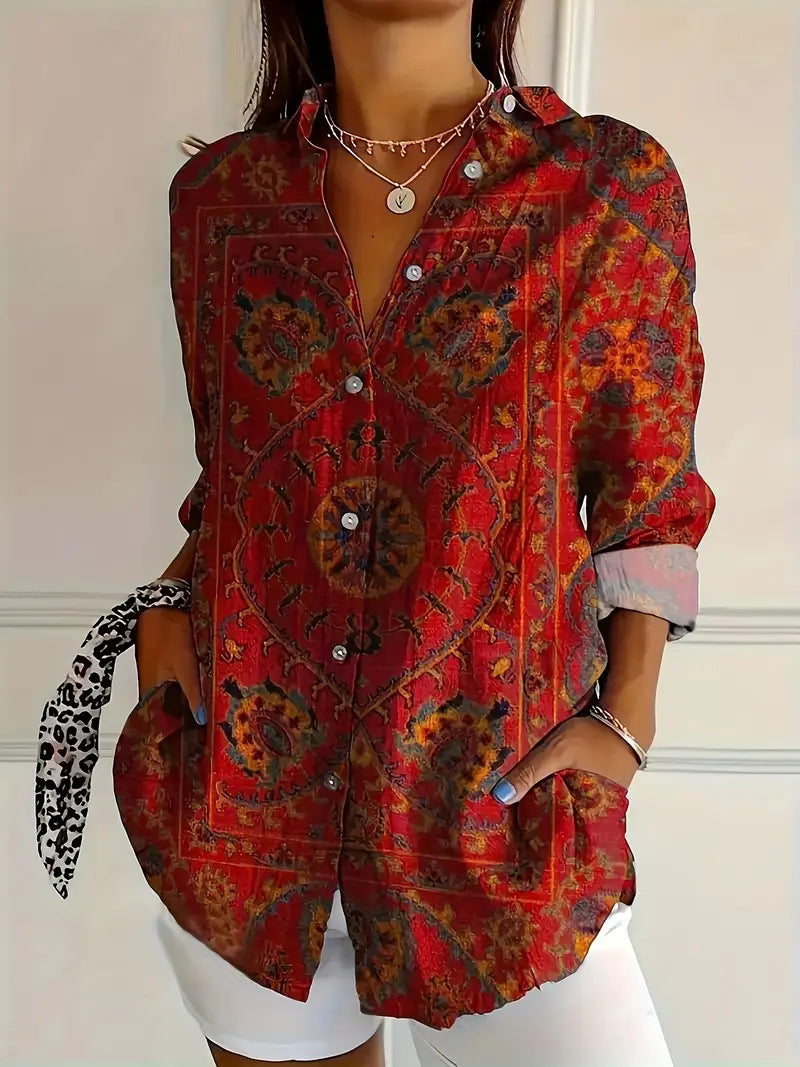 Samantha - Blusa abotonada floral tropical