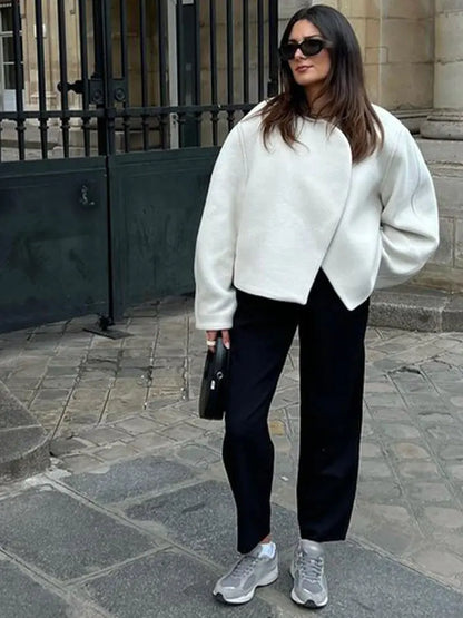 Laura | Giacca corta casual da donna in finta pelle