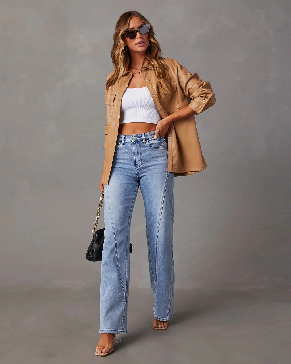 Carmen | Jeans donna a vita alta gamba larga moderni
