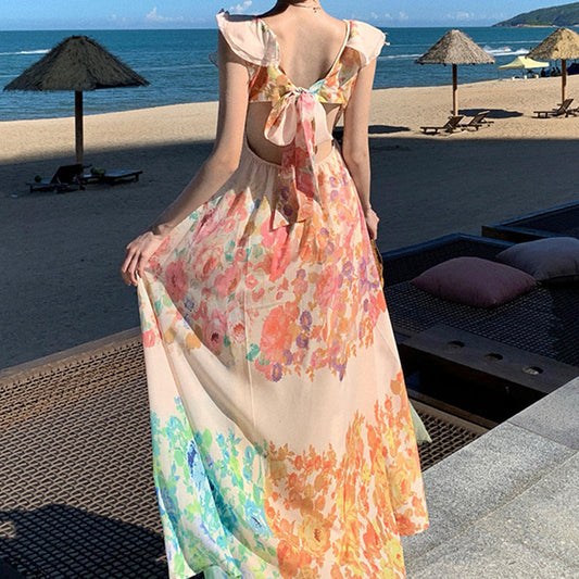 Marina - Maxivestido de gasa floral