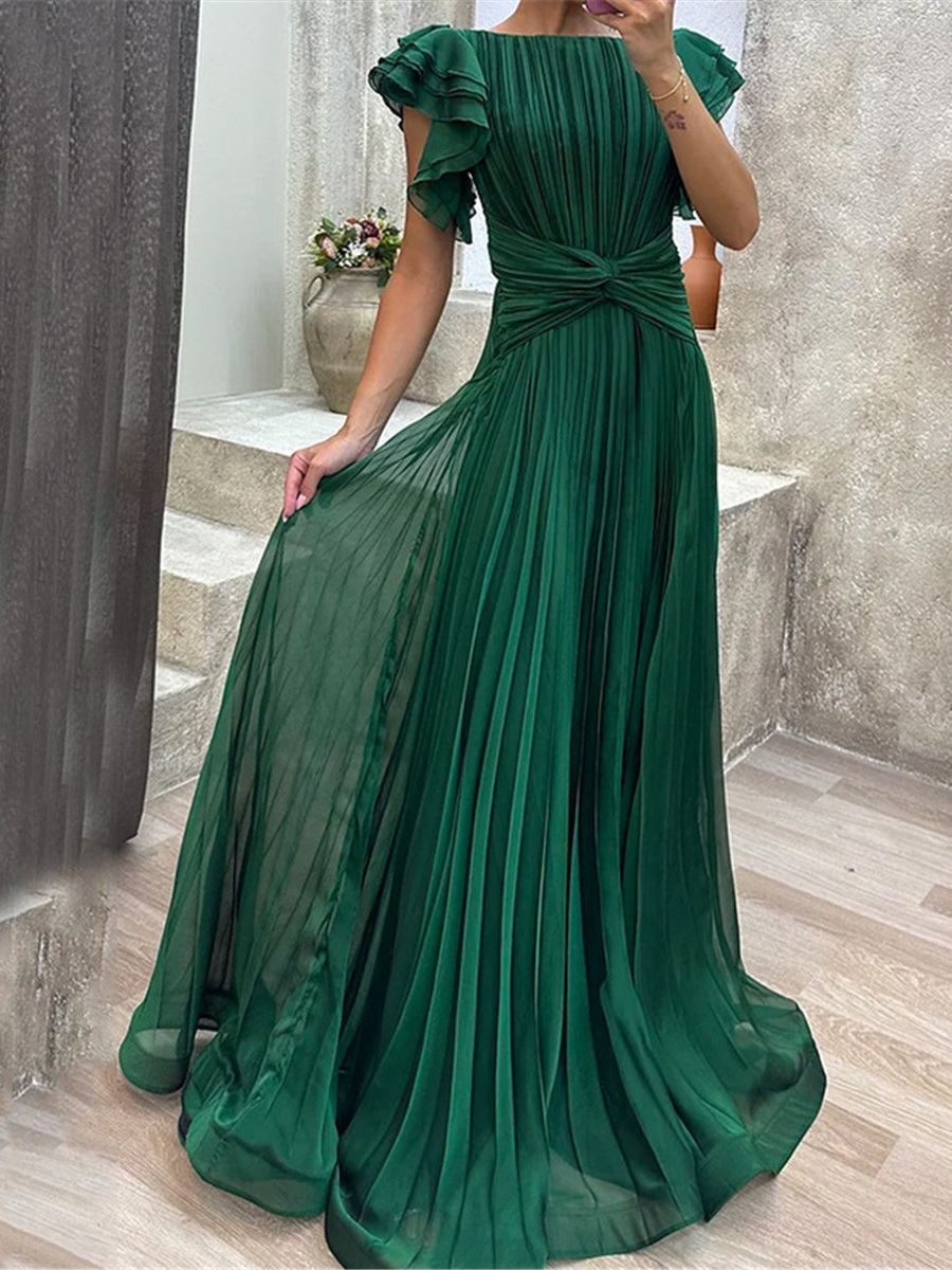 Elisa - Maxi vestido largos plisado elegante