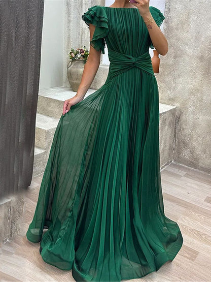 Elisa - Maxi vestido largos plisado elegante