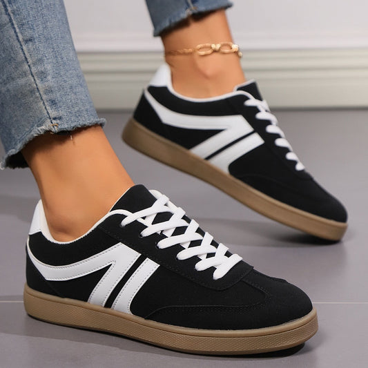 Nora - Zapatillas retro amarillas con cordones
