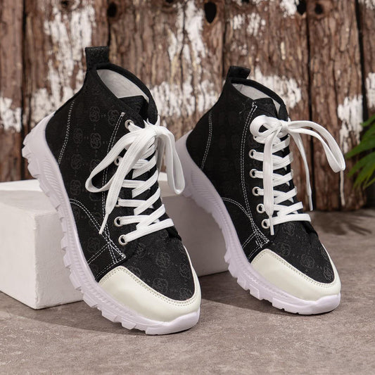 Emily - Scarpe da ginnastica alte con stampa floreale