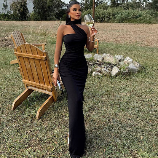Diana - One-shoulder draped maxi dress