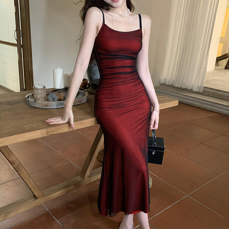 Ruby - Elegante abito da festa midi rosso