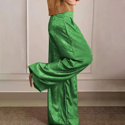 Gala - Loose pants in metallic gold