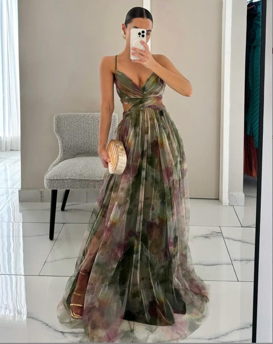 Julieta - Vestido de noche de tul floral