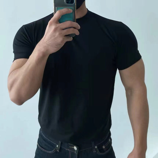 Leyf | T-shirt da uomo slim fit, ad asciugatura rapida e con effetto snellente, a maniche corte