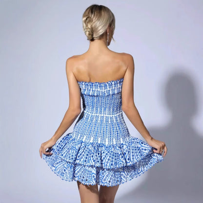 Isadora - Minivestido smocked sin tirantes