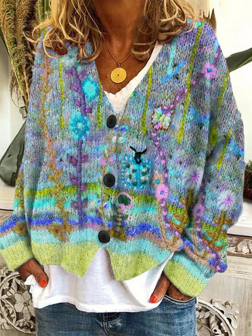 Stuttgart | Timeless Lässiger Flanell-Cardigan mit lockeren Knöpfen