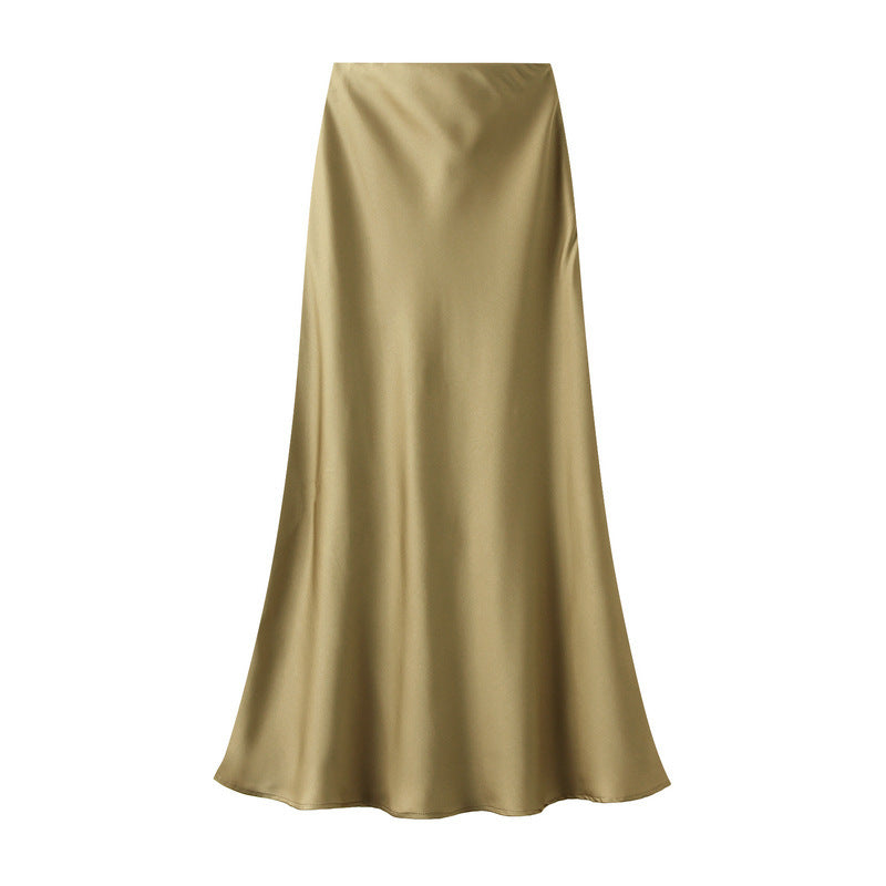 Ameliah | Gonna da donna in raso di seta di alta qualità con elegante drappeggio