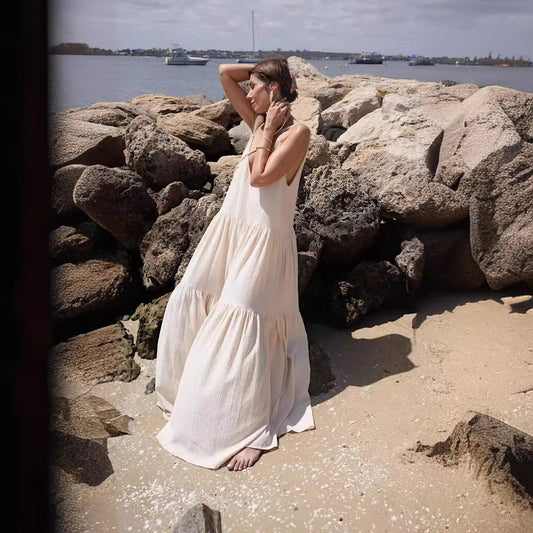 Hana - Elegante abito da spiaggia color avorio