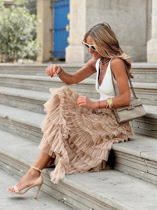 Lorielle : Gonna lunga in tulle a strati