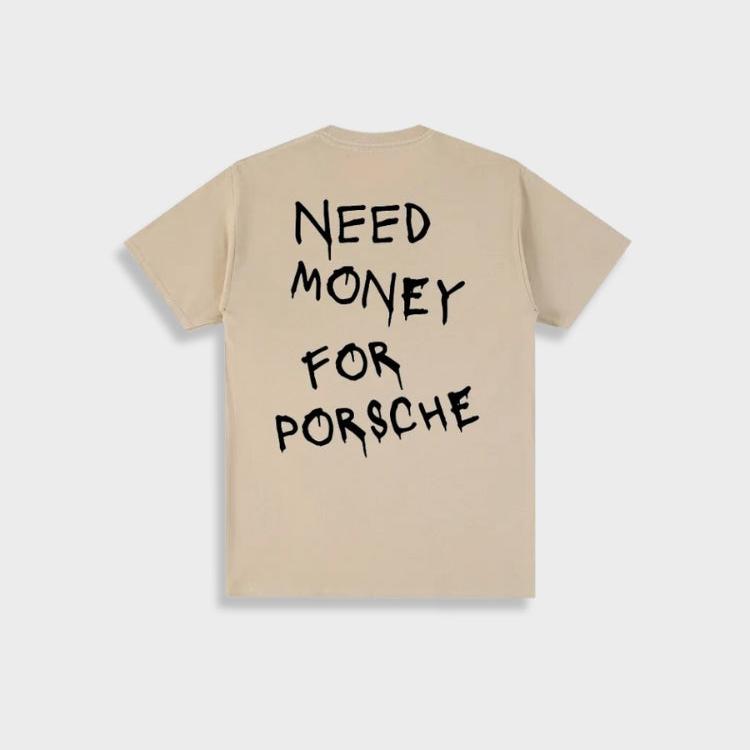 Mark | T-shirt vintage da uomo in cotone "Need Money For Porsche".