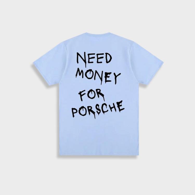 Mark | T-shirt vintage da uomo in cotone "Need Money For Porsche".