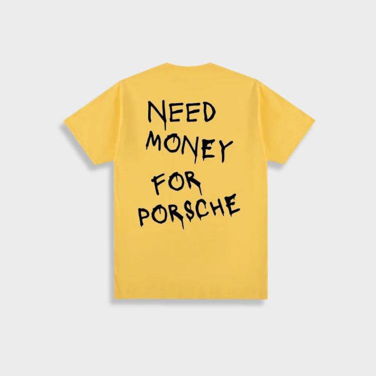 Mark | T-shirt vintage da uomo in cotone "Need Money For Porsche".